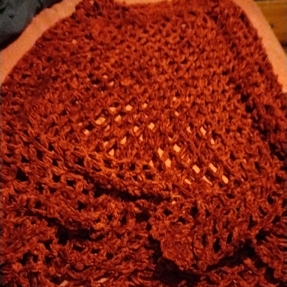 A burgundy skirt crocheted wherever you clothes